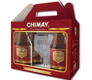 Hộp quà bia Chimay đỏ 7% Hộp 4 chai 330ml + ly